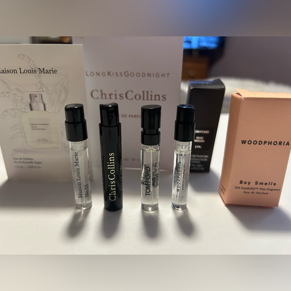 Tom Ford oud wood / Chris Collins long kiss good night/ woodphoria/ MLM no13